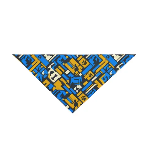 Streetwear Black/White Stencil Pet Bandana — front view