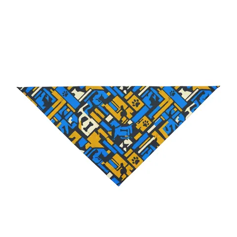 Streetwear Black/White Stencil Pet Bandana — front view