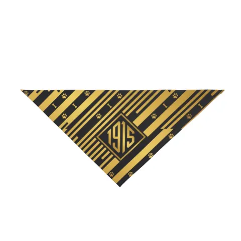 Xavier 1915 Gold & Black Pet Bandana — front view