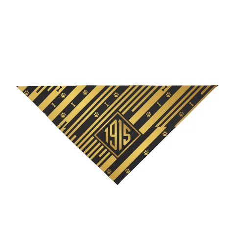 Xavier 1915 Gold & Black Pet Bandana — front view