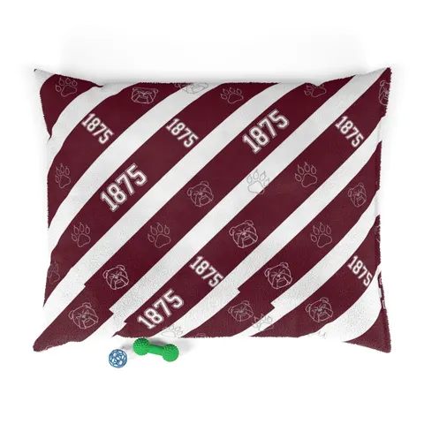 Alabama A&M 1875 Maroon & White Pet Bed — front view