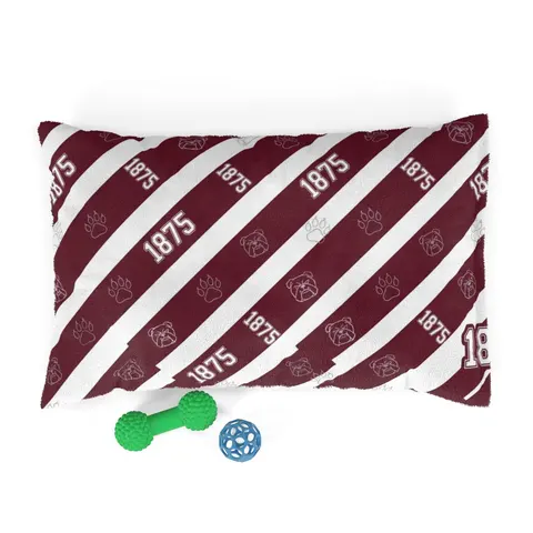 Alabama A&M 1875 Maroon & White Pet Bed — front view