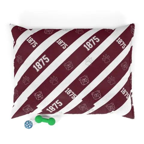 Alabama A&M 1875 Maroon & White Pet Bed — front view