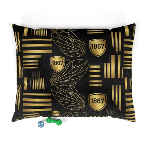 Alabama State 1867 Black & Gold Pet Bed — front view