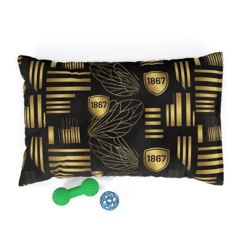 Alabama State 1867 Black & Gold Pet Bed — front view