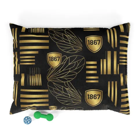 Alabama State 1867 Black & Gold Pet Bed — front view