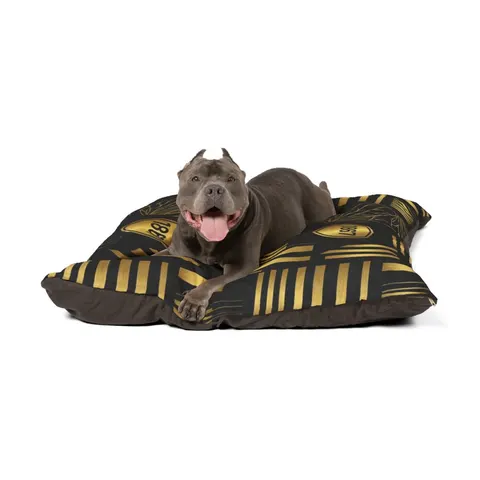 Alabama State 1867 Black & Gold Pet Bed — other view