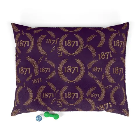 Alcorn 1871 Purple & Gold Academic Pet Bed — front view