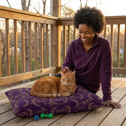 Alcorn 1871 Purple & Gold Academic Pet Bed