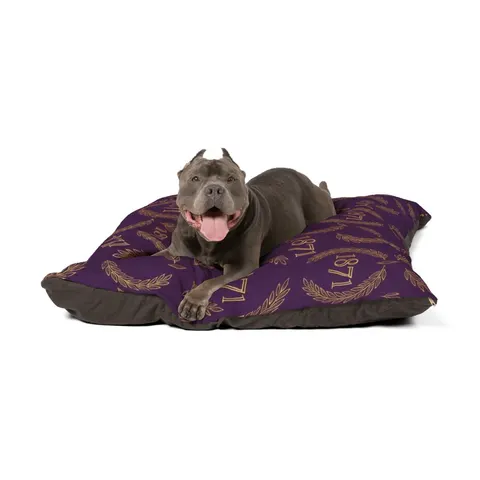 Alcorn 1871 Purple & Gold Academic Pet Bed — other view