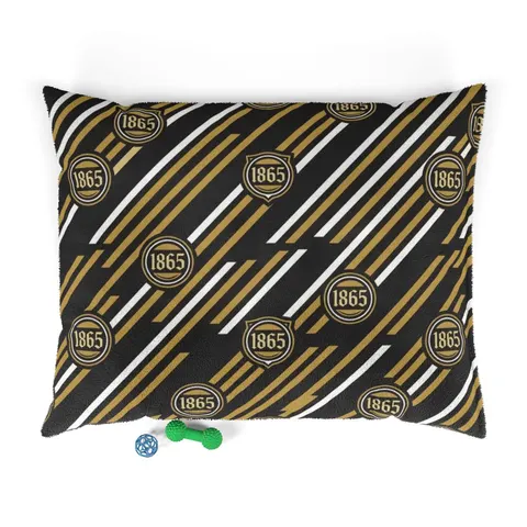 Bowie State 1865 Black & Gold Panel Pet Bed — front view