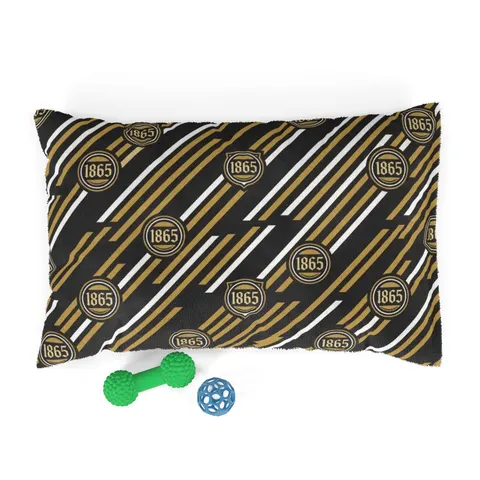 Bowie State 1865 Black & Gold Panel Pet Bed — front view