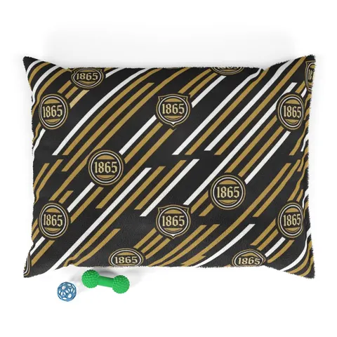 Bowie State 1865 Black & Gold Panel Pet Bed — front view