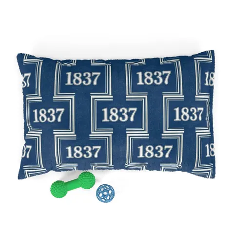 Cheyney 1837 Blue & White Pet Bed — front view