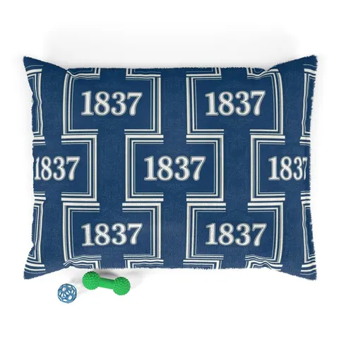Cheyney 1837 Blue & White Pet Bed — front view