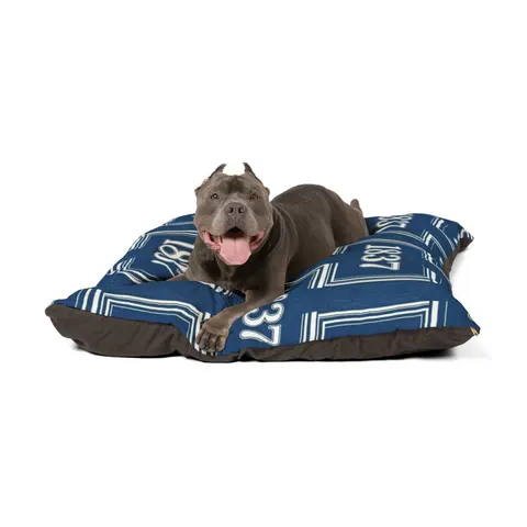 Cheyney 1837 Blue & White Pet Bed — other view