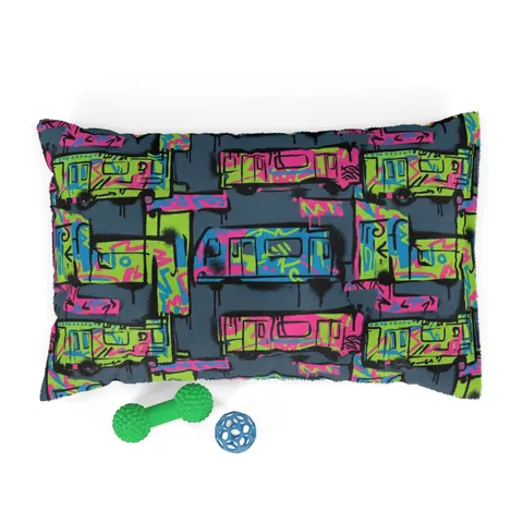 The Bronx Graffiti Train Panels Pet Bed — front view