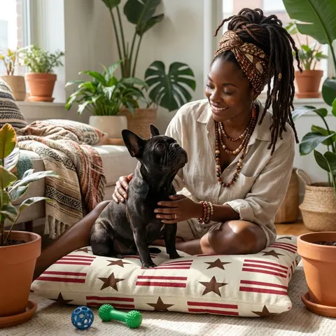 DC Chocolate City Flag Stars Pet Bed