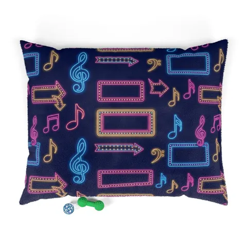 Detroit Motown Neon Pet Bed — front view
