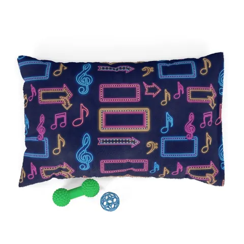 Detroit Motown Neon Pet Bed — front view
