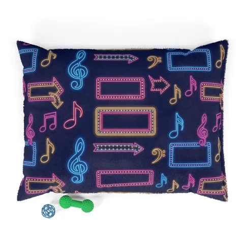 Detroit Motown Neon Pet Bed — front view