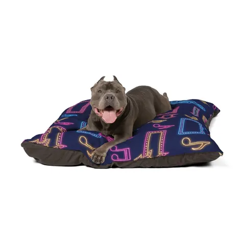 Detroit Motown Neon Pet Bed — other view