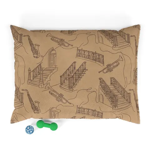 Harlem Brownstone Jazz Lines Pet Bed — front view