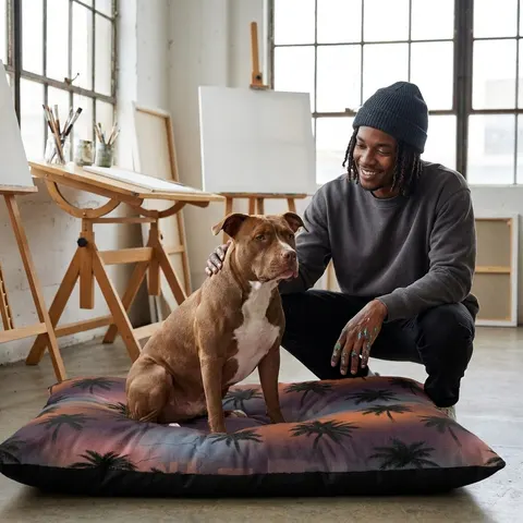 Compton Palm Tree Shadows Pet Bed