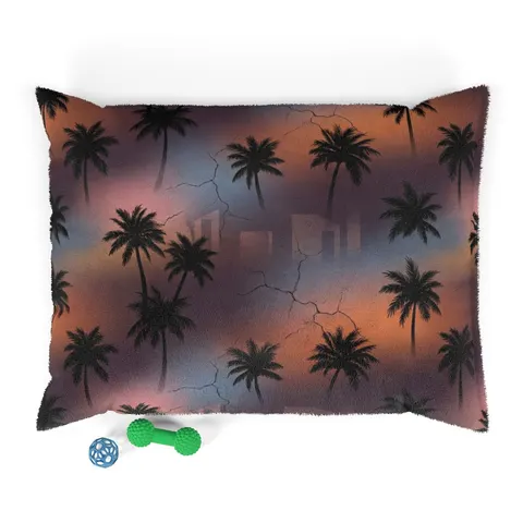 Compton Palm Tree Shadows Pet Bed — front view