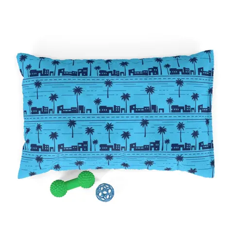 Crenshaw Blue Boulevard Pet Bed — front view