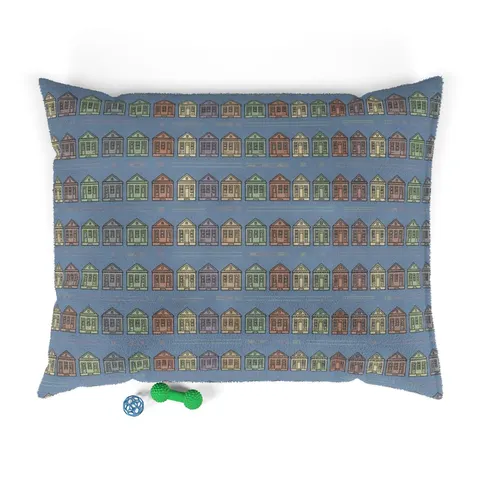 New Orleans 7th Ward Shotgun Houses Pet Bed — front view