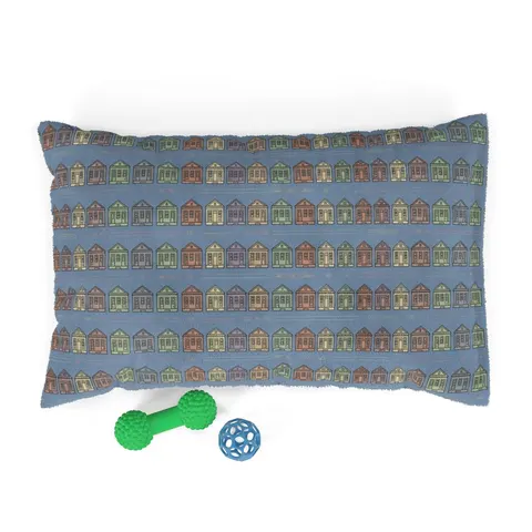 New Orleans 7th Ward Shotgun Houses Pet Bed — front view