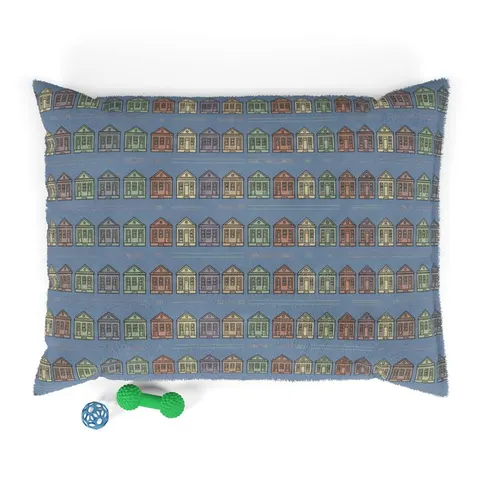 New Orleans 7th Ward Shotgun Houses Pet Bed — front view