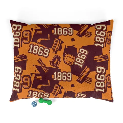 Claflin 1869 Orange & Maroon Pet Bed — front view