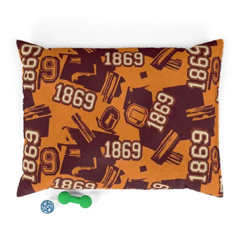 Claflin 1869 Orange & Maroon Pet Bed — front view