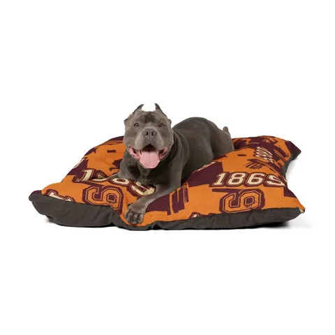 Claflin 1869 Orange & Maroon Pet Bed — other view