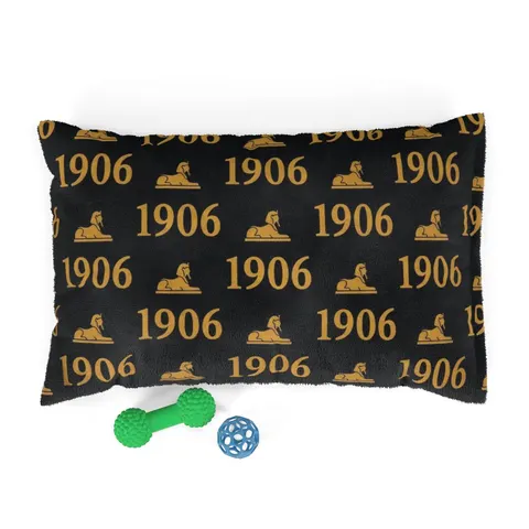 Alpha 1906 Black & Old Gold Pet Bed — front view