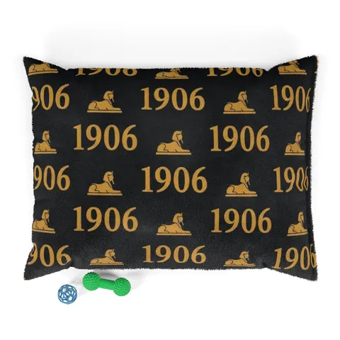 Alpha 1906 Black & Old Gold Pet Bed — front view