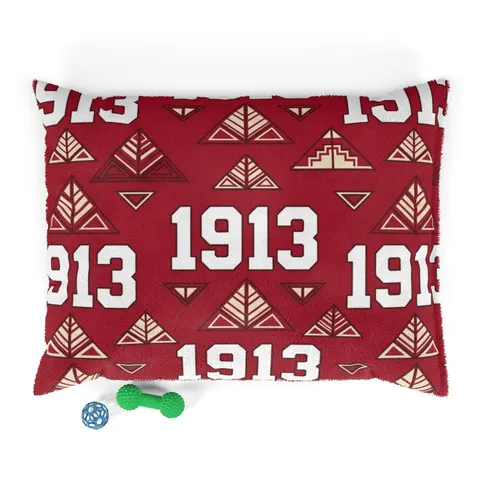 Delta 1913 Crimson Stamp Pet Bed — front view