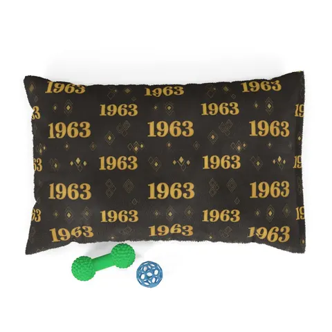 Iota 1963 Charcoal Brown & Gilded Gold Pet Bed — front view
