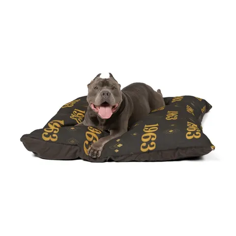 Iota 1963 Charcoal Brown & Gilded Gold Pet Bed — other view