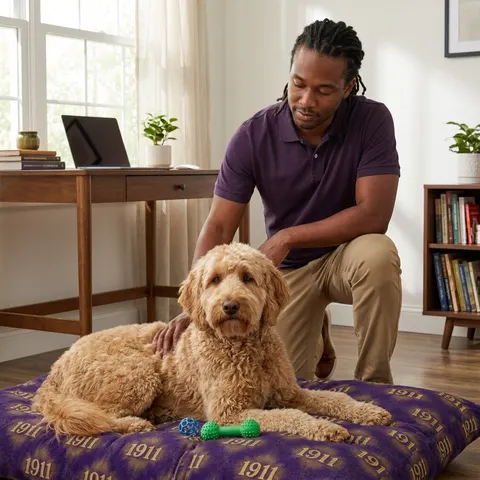 Omega 1911 Purple & Gold Glow Pet Bed
