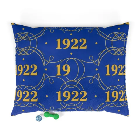 SGRho 1922 Royal Blue & Gold Pet Bed — front view