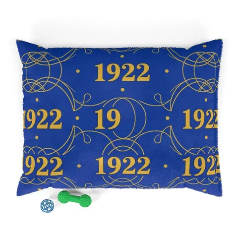 SGRho 1922 Royal Blue & Gold Pet Bed — front view