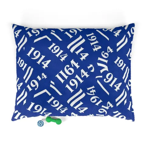 Sigma 1914 Royal Blue & White Pet Bed — front view