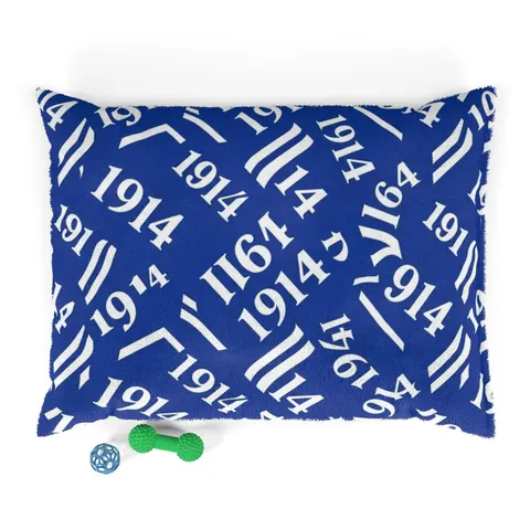 Sigma 1914 Royal Blue & White Pet Bed — front view