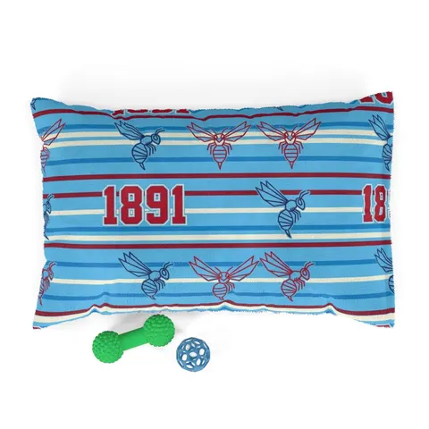 Delaware State 1891 Red & Blue Pet Bed — front view