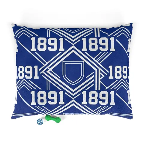 Elizabeth City State 1891 Blue & White Pet Bed — front view