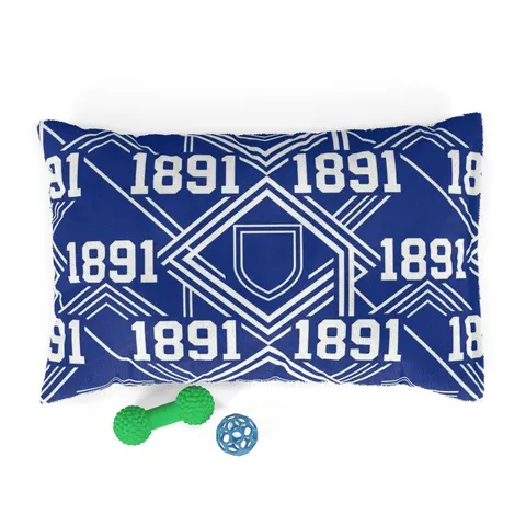Elizabeth City State 1891 Blue & White Pet Bed — front view