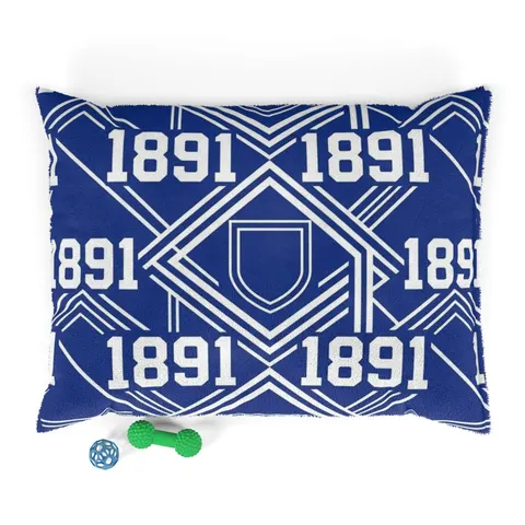 Elizabeth City State 1891 Blue & White Pet Bed — front view